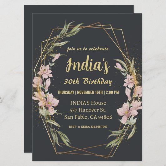 Elegante Magnolia 30e verjaardag Kaart (Voorkant / Achterkant)