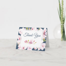 Elegante Magnolia Aquarel Bloemen Bedankkaart