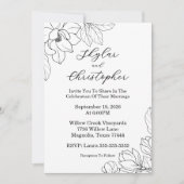 Elegante Magnolia Black bruiloft uitnodiging (Voorkant)