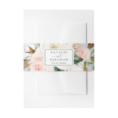 Elegante Magnolia | Blauwgrijze Bruiloft Uitnodigingen Wikkel (Voorkant Voorbeeld)