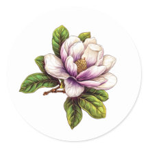 Elegante Magnolia Bloem Sticker Set