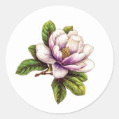 Elegante Magnolia Bloem Sticker Set (Voorkant)