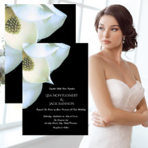 Elegante Magnolia Bloem Zwarte en Witte Bruiloft