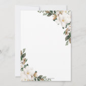 Elegante Magnolia Bloemen Groen Krans Bruiloft Kaart (Achterkant)