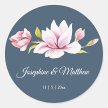 Elegante Magnolia Bloemen Trouwstickers