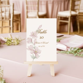Elegante Magnolia Bloemen Trouwtafel Nummer Kaart