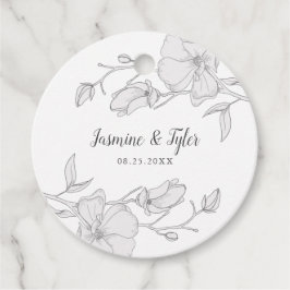 Elegante Magnolia Bloemen Zomer Bruiloft Bedankjes Labels