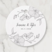 Elegante Magnolia Bloemen Zomer Bruiloft Bedankjes Labels (Voorkant)