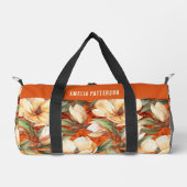 Elegante Magnolia bloemenpatroon gepersonaliseerde Plunjezak (Voorkant)