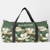 Elegante Magnolia bloemenpatroon gepersonaliseerde Plunjezak (Voorkant)