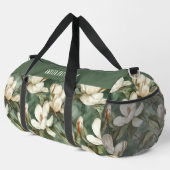 Elegante Magnolia bloemenpatroon gepersonaliseerde Plunjezak (Rechterhoek)