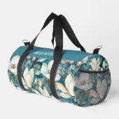 Elegante Magnolia bloemenpatroon gepersonaliseerde Plunjezak (Rechterhoek)