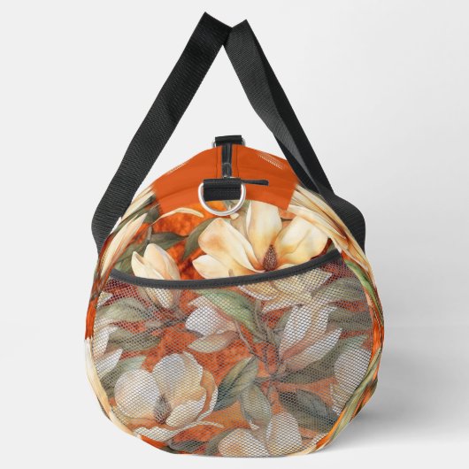 Elegante Magnolia bloemenpatroon gepersonaliseerde Plunjezak (Rechts)