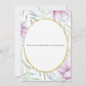 Elegante Magnolia Bloemige Bedankkaart (Achterkant)