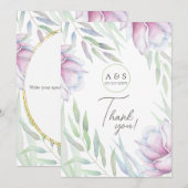 Elegante Magnolia Bloemige Bedankkaart (Voorkant / Achterkant)