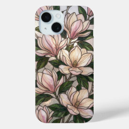 Elegante Magnolia Bloemige Botanische Hoestelcase iPhone 15 Case
