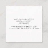Elegante Magnolia Bloemist Vierkante Visitekaartje (Achterkant)