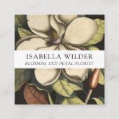 Elegante Magnolia Bloemist Vierkante Visitekaartje (Voorkant)