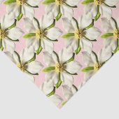 Elegante Magnolia Bloesem Bloem Roze Wit Bruiloft Tissuepapier (Detail)