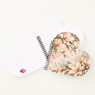 Elegante Magnolia Bloesem Botanische Patroon Notitieboek
