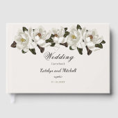 Elegante Magnolia bloesems Huwelijk Gastenboek (Voorkant)