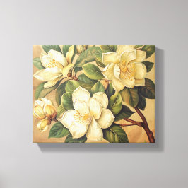 Elegante Magnolia Bloesems Muurkunst Canvas Afdruk