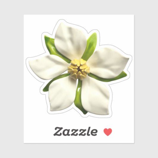 Elegante Magnolia Blossom Bloem Bruiloft Sticker (Vel)