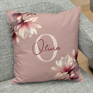 Elegante Magnolia Blush Monogram  Kussen