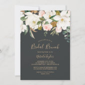 Elegante Magnolia | Bruidsbrunch in Zwart en Wit Kaart (Voorkant)