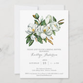 Elegante Magnolia Bruidsdouche Kaart (Voorkant)
