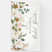 Elegante Magnolia Bruiloft Feestelijke Welkom Spandoek (Verticaal)