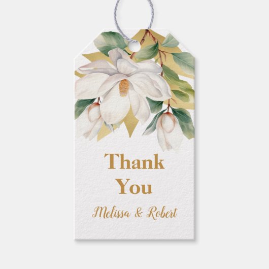 Elegante Magnolia bruiloft gunst Labels Cadeaulabel (Voorkant)