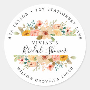 Elegante Magnolia Bruiloft Return Address Sticker