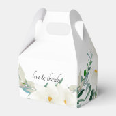 Elegante Magnolia bruiloft wit Bedankdoosjes (Achterkant)