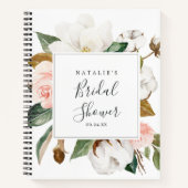 Elegante Magnolia Bruiloftscadeau Lijst Notitieboek (Voorkant)