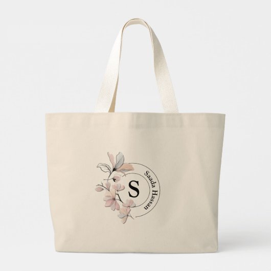 Elegante Magnolia Canvas Canvas tas (Achterkant)