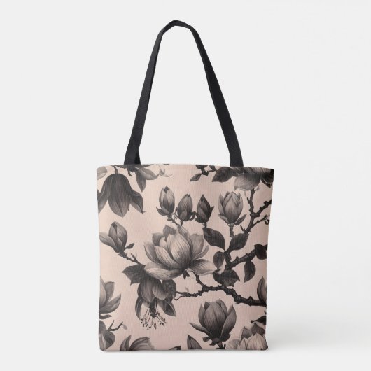 Elegante  Magnolia Canvas tas (Achterkant)