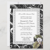 Elegante Magnolia Damask Southern Belle bruiloft Kaart (Achterkant)
