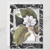 Elegante Magnolia Damask Southern Belle bruiloft Kaart (Voorkant)