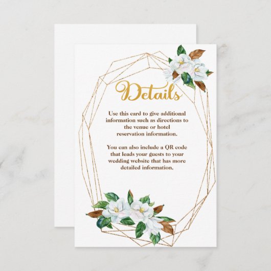 Elegante Magnolia Details Behuizing Kaart (Voorkant / Achterkant)