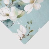 Elegante Magnolia en groene Garland Tissuepapier (Detail)