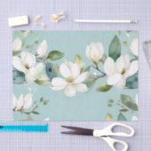 Elegante Magnolia en groene Garland Tissuepapier (Craft)