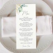 Elegante Magnolia Eucalyptus bruiloft Menu