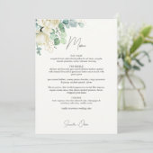 Elegante Magnolia Eucalyptus bruiloft Menu (Staand voorkant)