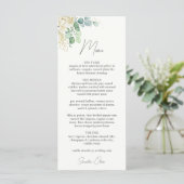 Elegante Magnolia Eucalyptus bruiloft Menu (Staand voorkant)