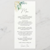 Elegante Magnolia Eucalyptus bruiloft Menu (Voorkant)