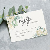 Elegante Magnolia Eucalyptus bruiloft RSVP Kaartje