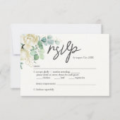 Elegante Magnolia Eucalyptus bruiloft RSVP Kaartje (Voorkant)