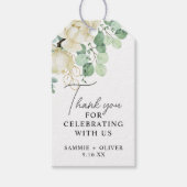 Elegante Magnolia Eucalyptus Dank u bruiloft Cadeaulabel (Voorkant)