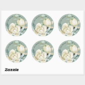 Elegante Magnolia Eucalyptus Dank u bruiloft Ronde Sticker (Vel)